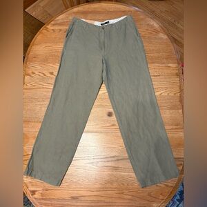 NWT J. Crew Straight Leg Olive Green Trousers - Size 34 x 32